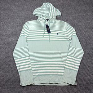 Polo Ralph Lauren Hoodie Women's S Striped Mint Green Lightweight Preppy